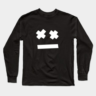 Express Yourself Minimal Neutral Smiley Face X Eyes Long Sleeve T-Shirt